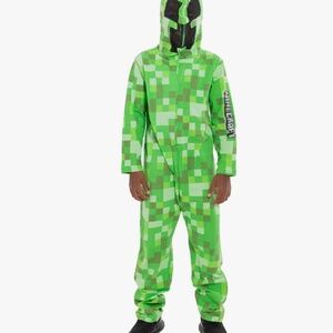 Minecraft Creeper Boys Zip-Up Hooded Costume Coverall